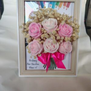Podziękowanie prezent na zakończenie roku szkolnego Ramka 3d Candle bukiet