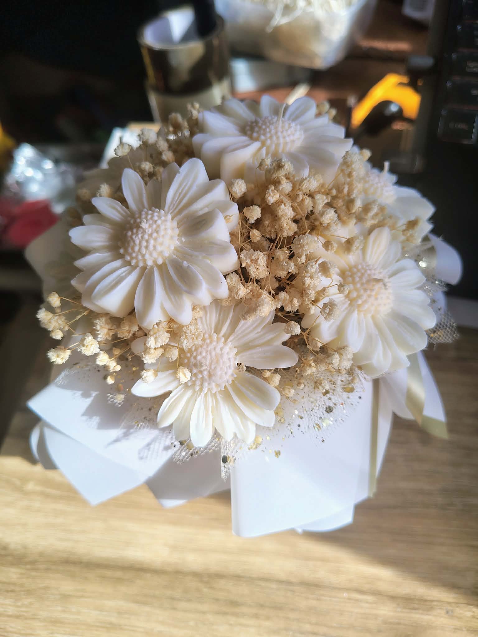 Candle Flower box ze świec sojowych – prezent na Komunia/Urodziny